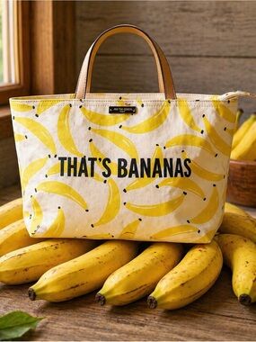 Kate Spade Yellow Banana Print Tote Bag